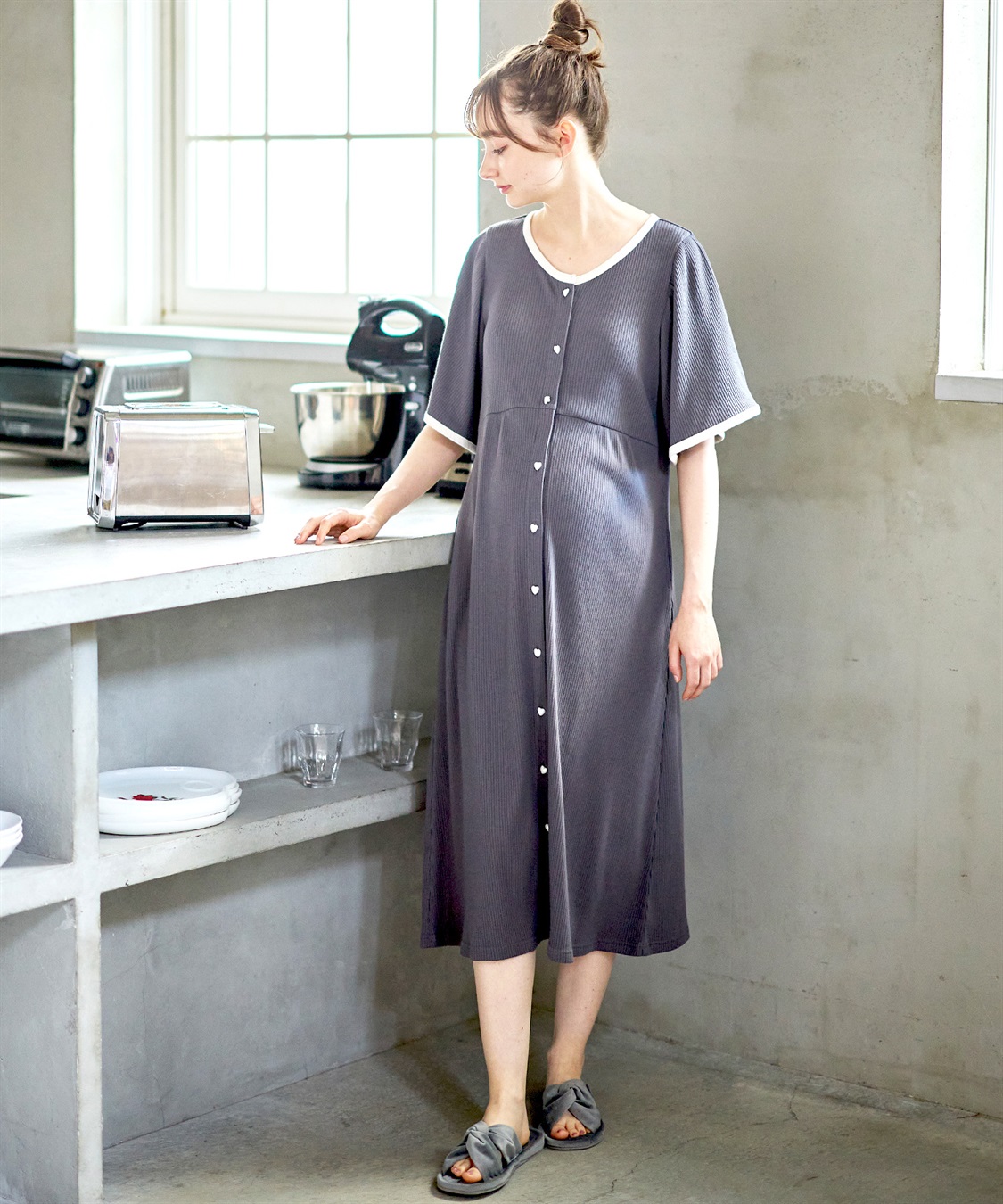 Rosemadame テレコバイカラーネグリジェ/パジャマ/ルームウェア_sub_8