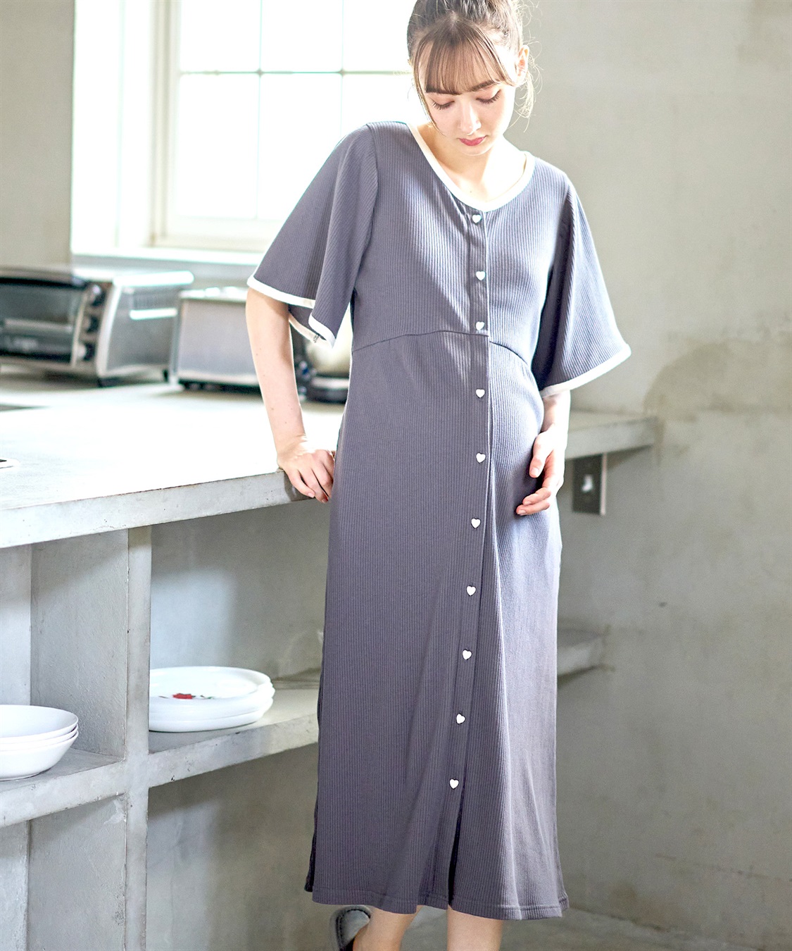 Rosemadame テレコバイカラーネグリジェ/パジャマ/ルームウェア_sub_9