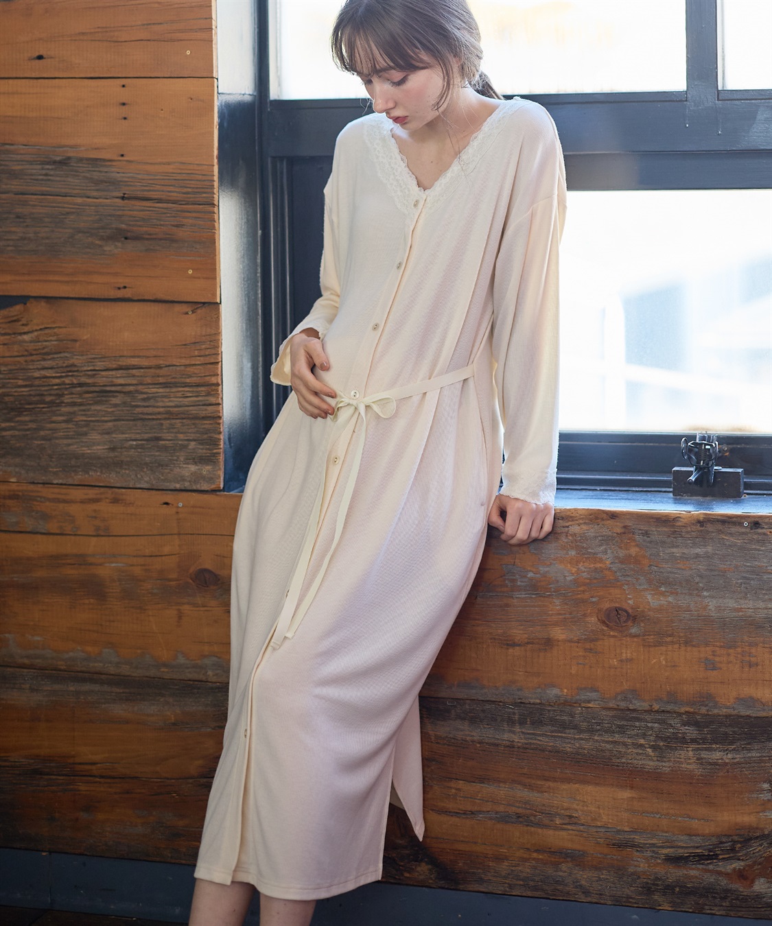 Rosemadame レース使いネグリジェ/ パジャマ(産前・産後対応 マタニティ＆授乳服 ルームウェア)_sub_6