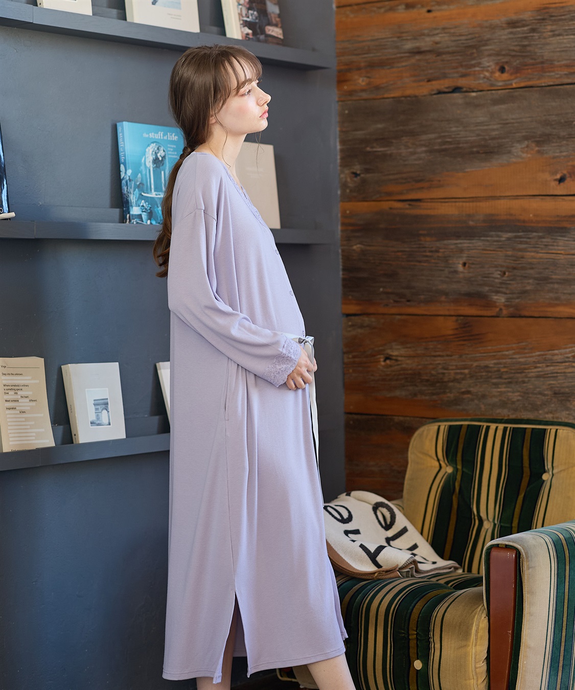 Rosemadame レース使いネグリジェ/ パジャマ(産前・産後対応 マタニティ＆授乳服 ルームウェア)_sub_11