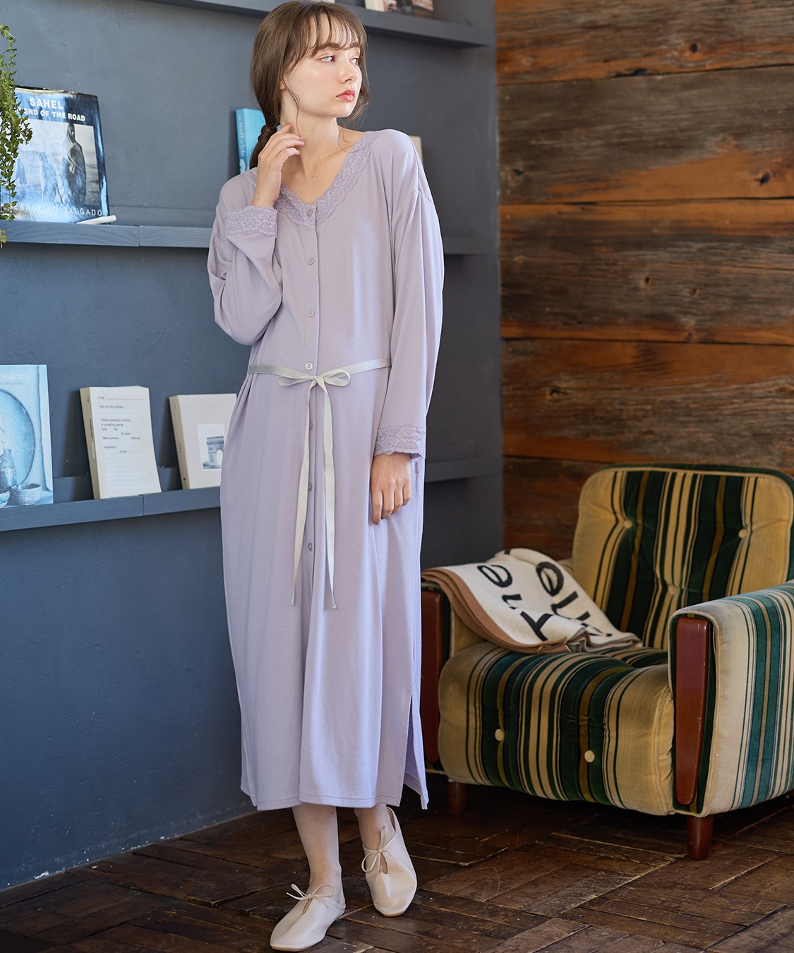 Rosemadame レース使いネグリジェ/ パジャマ(産前・産後対応 マタニティ＆授乳服 ルームウェア)_sub_13