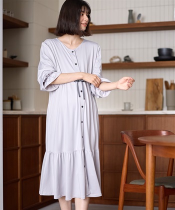 Rosemadame ニットサテン無地・チェリー柄ネグリジェ パジャマ/ルームウェア（マタニティ/授乳服）授乳楽々 妊婦服 産前・産後対応_subthumb_6