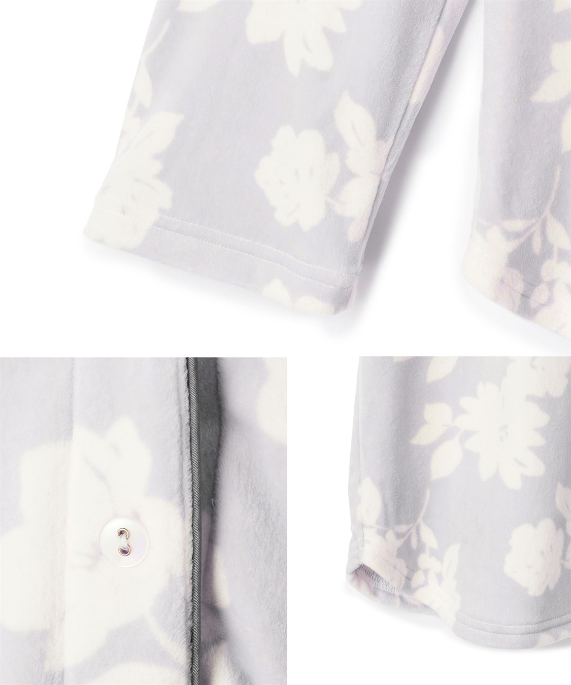 Rosemadame 【セット】ストレッチベロア無地＆花柄パジャマ/ルームウェア（マタニティ/授乳服）授乳楽々 妊婦服 産前・産後対応_sub_25