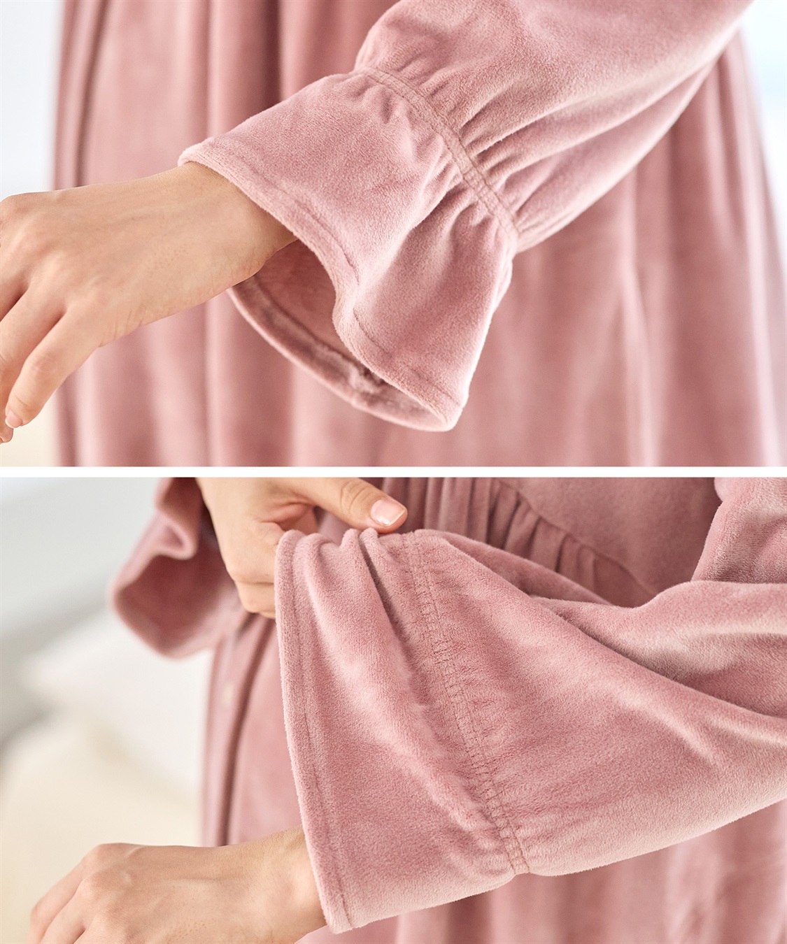 Rosemadame ストレッチベロア無地＆花柄ネグリジェ/ワンピースパジャマ/ルームウェア（マタニティ/授乳服）授乳楽々 妊婦服 産前・産後対応_sub_24