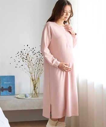 Rosemadame ストレッチ裏毛バッグロゴルームワンピース/パジャマ/ルームウェア（マタニティ/授乳服）授乳楽々 妊婦服 産前・産後対応_subthumb_1