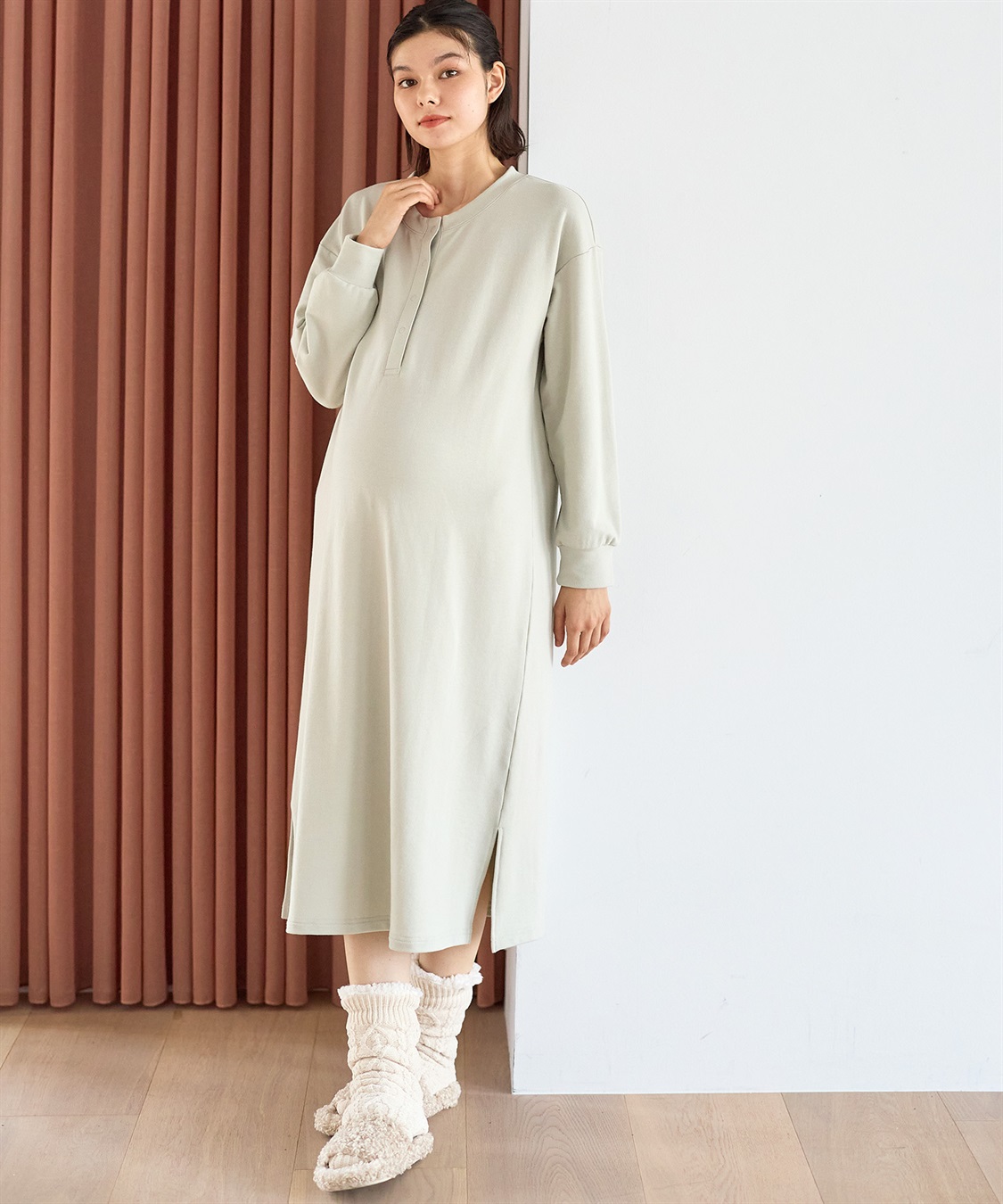 Rosemadame ストレッチバッグロゴルームワンピース/パジャマ/ルームウェア（マタニティ/授乳服）授乳楽々 妊婦服 産前・産後対応_sub_4