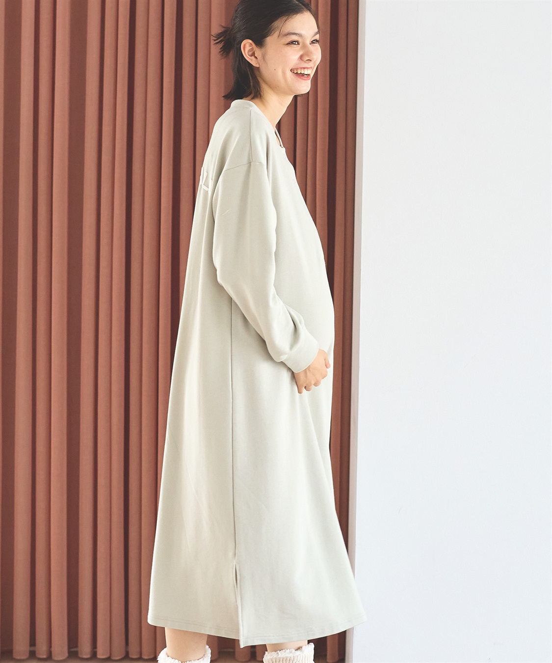 Rosemadame ストレッチバッグロゴルームワンピース/パジャマ/ルームウェア（マタニティ/授乳服）授乳楽々 妊婦服 産前・産後対応_sub_5