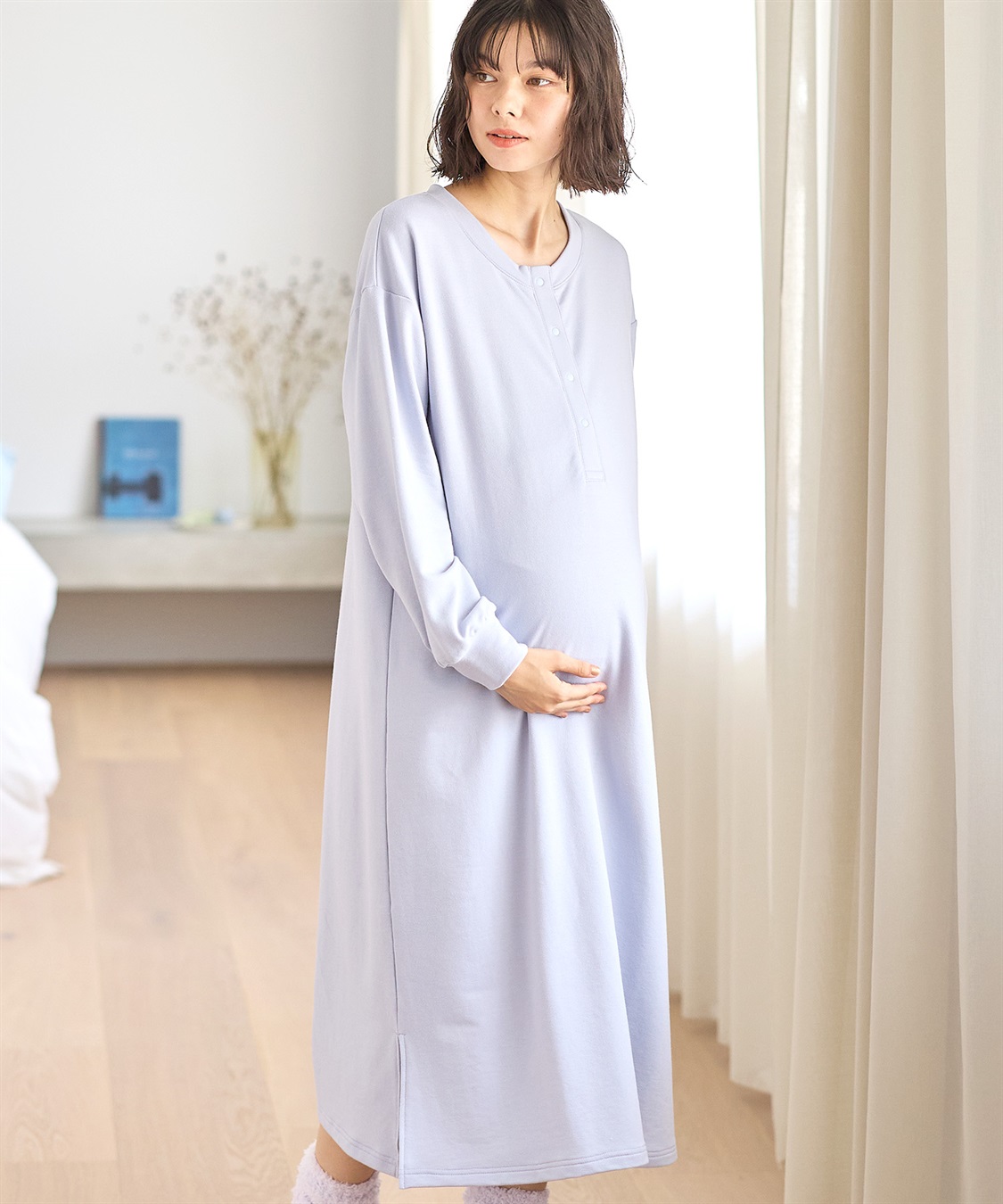 Rosemadame ストレッチバッグロゴルームワンピース/パジャマ/ルームウェア（マタニティ/授乳服）授乳楽々 妊婦服 産前・産後対応_sub_11