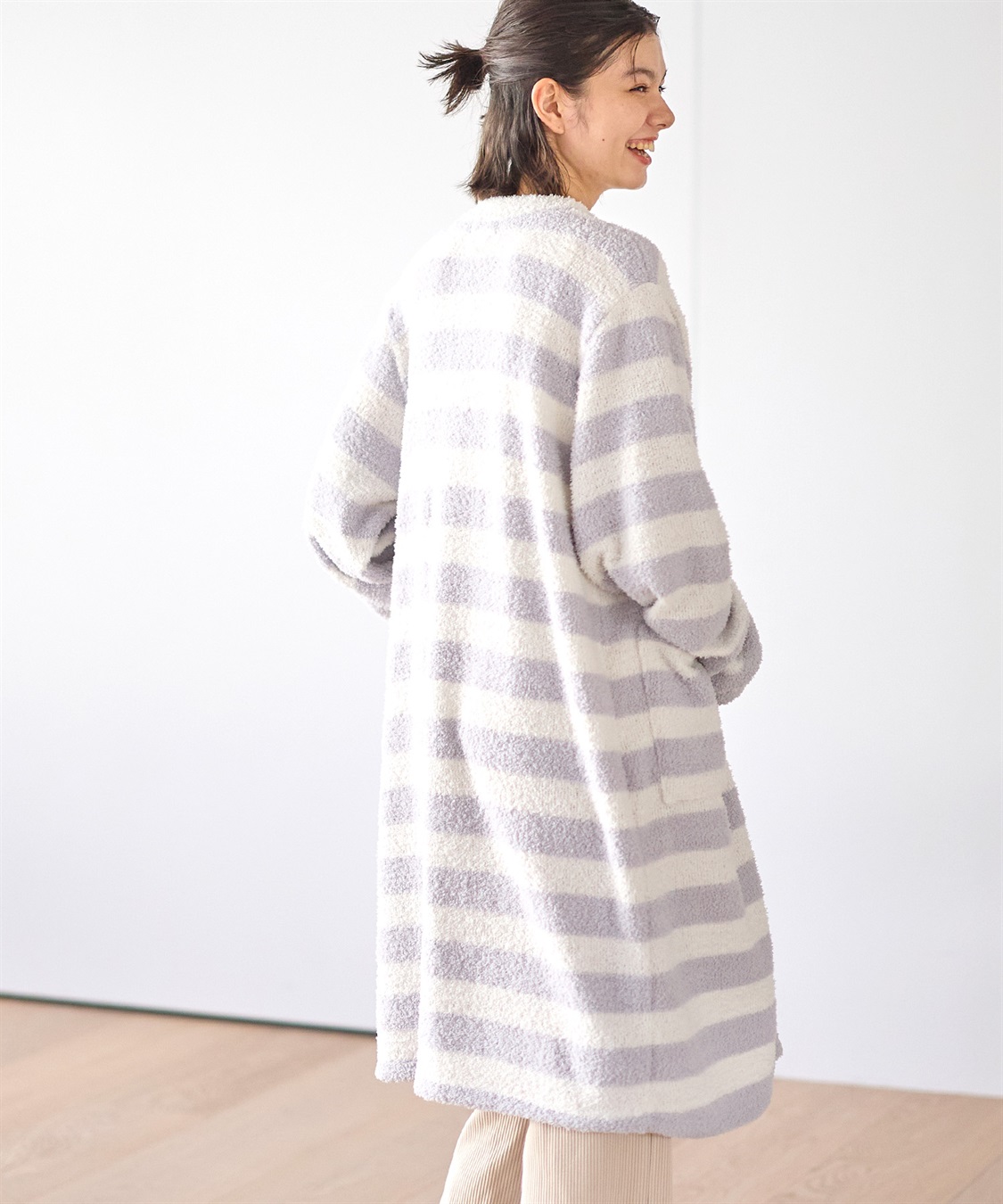 Rosemadame モコモコニットソー ボーダーカーディガン/パジャマ/ルームウェア（マタニティ/授乳服）授乳楽々 妊婦服 産前・産後対応_sub_6