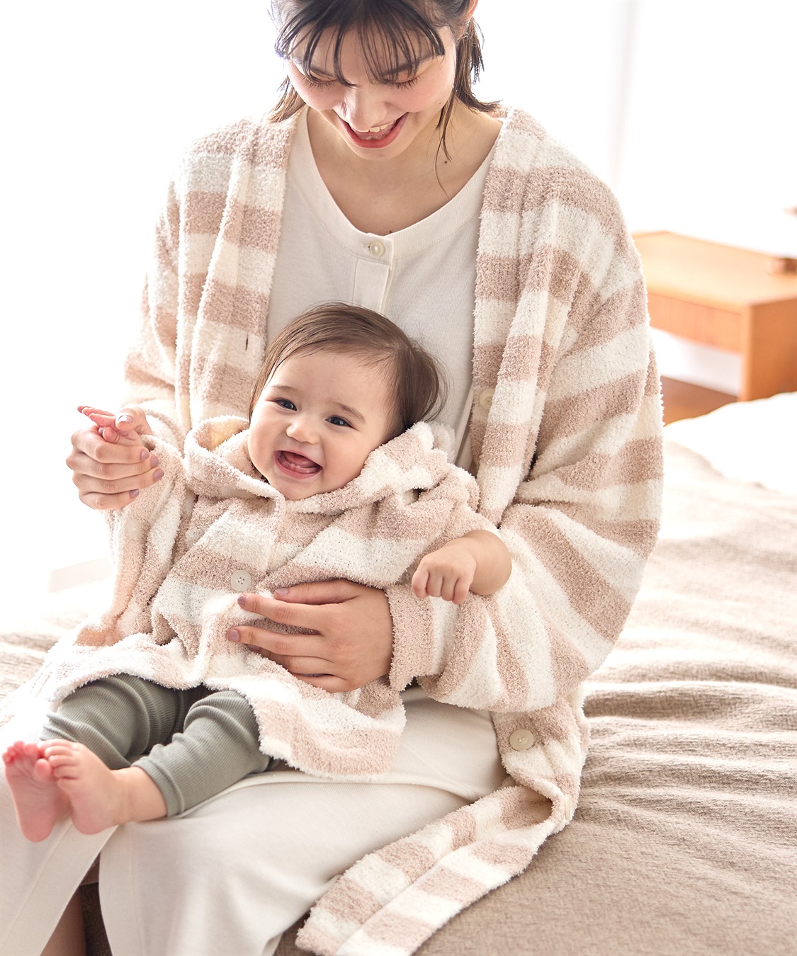 Rosemadame モコモコニットソー ボーダーカーディガン/パジャマ/ルームウェア（マタニティ/授乳服）授乳楽々 妊婦服 産前・産後対応_sub_15