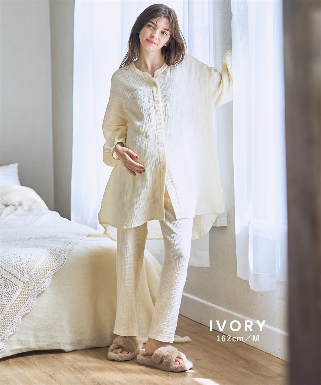 Rosemadame 【親子ペア可】ダブルガーゼ長袖パジャマ コットン100％(産前・産後対応 マタニティ＆授乳服 ルームウェア 上下セット)_sub_17