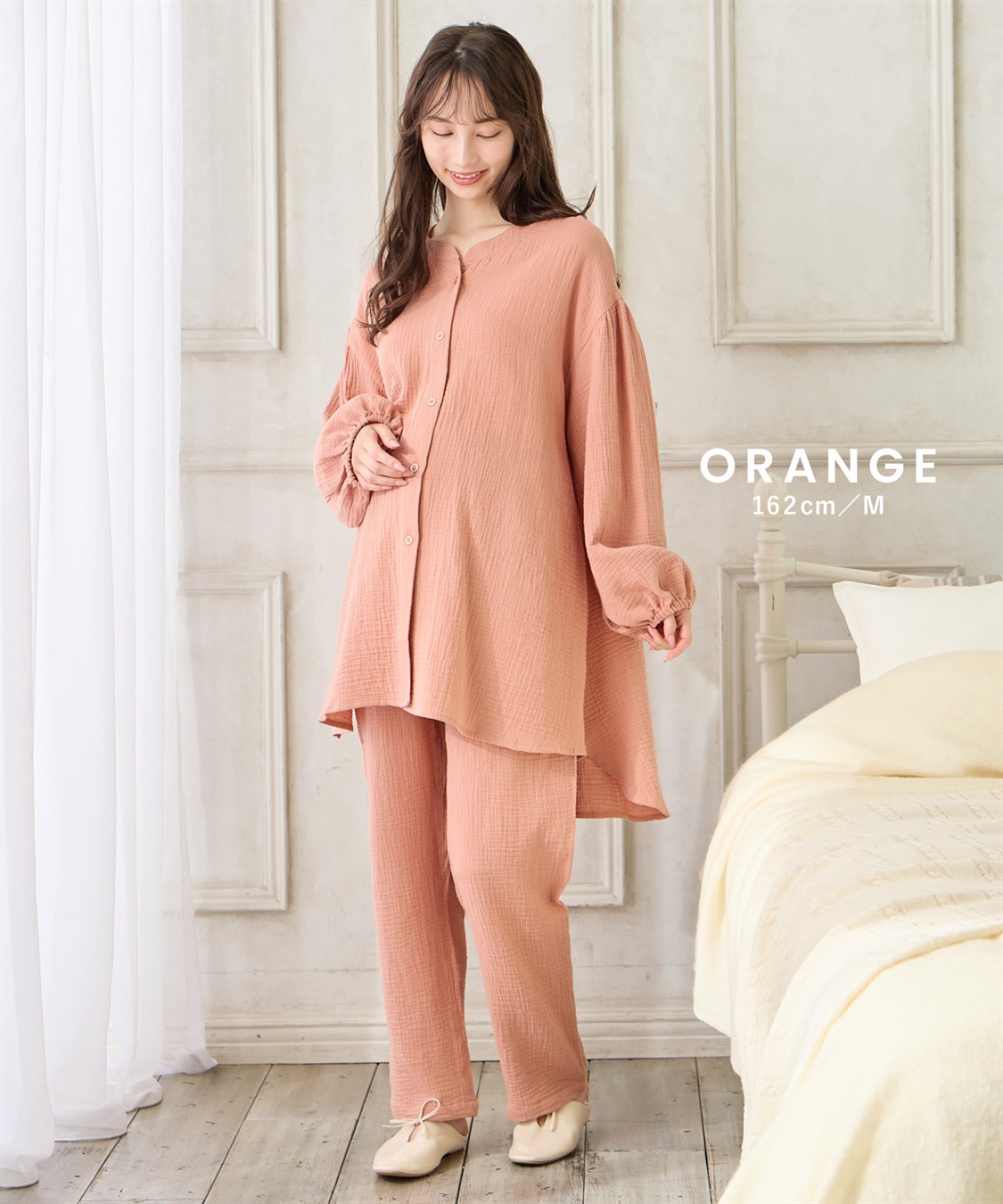 Rosemadame 【親子ペア可】ダブルガーゼ長袖パジャマ コットン100％(産前・産後対応 マタニティ＆授乳服 ルームウェア 上下セット)_sub_18