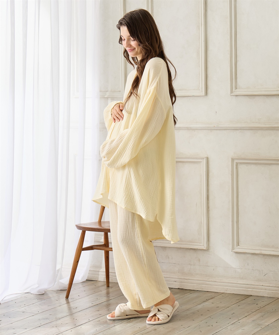 Rosemadame 【親子ペア可】ダブルガーゼ長袖パジャマ コットン100％(産前・産後対応 マタニティ＆授乳服 ルームウェア 上下セット)_sub_21