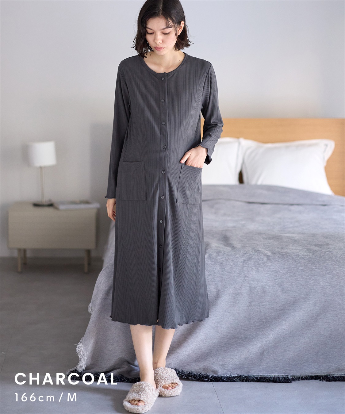 Rosemadame ランダムリブネグリジェ/長袖ワンピース(産前・産後対応 マタニティ＆授乳服 パジャマ/ルームウェア)_sub_11