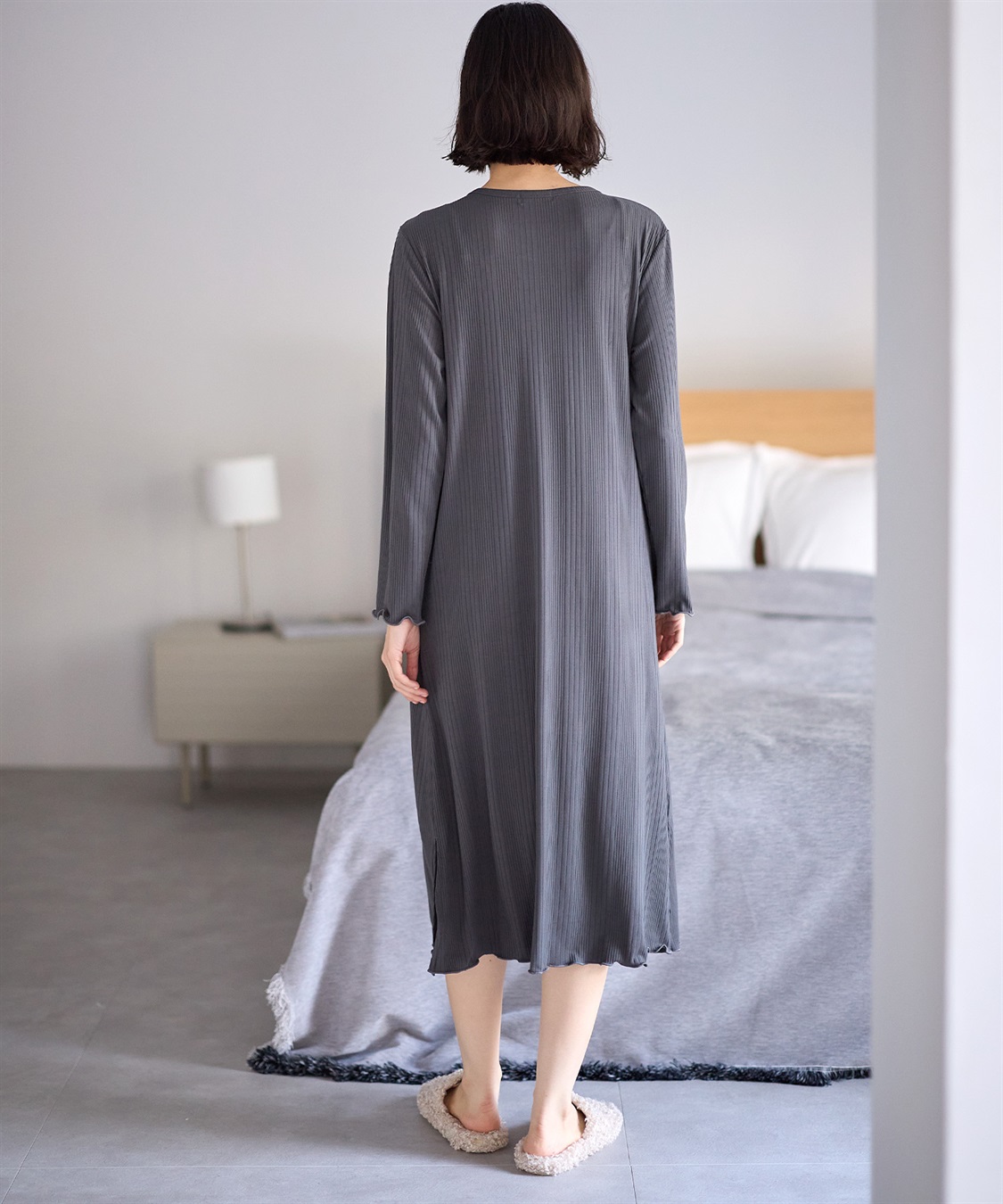 Rosemadame ランダムリブネグリジェ/長袖ワンピース(産前・産後対応 マタニティ＆授乳服 パジャマ/ルームウェア)_sub_14