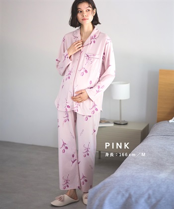 Rosemadame ベア天竺チューリップ柄・無地パジャマ(産前・産後対応 マタニティ＆授乳服 ルームウェア 上下セット)_subthumb_8