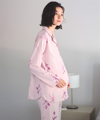 Rosemadame ベア天竺チューリップ柄・無地パジャマ(産前・産後対応 マタニティ＆授乳服 ルームウェア 上下セット)_subthumb_11