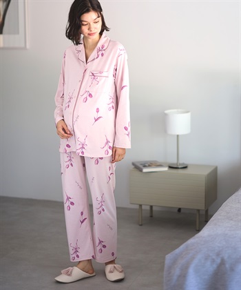 Rosemadame ベア天竺チューリップ柄・無地パジャマ(産前・産後対応 マタニティ＆授乳服 ルームウェア 上下セット)_subthumb_12