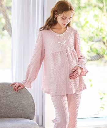 Rosemadame ふくれシャーリングリボンパジャマ(産前・産後対応 マタニティ＆授乳服 ルームウェア 上下セット)_subthumb_5