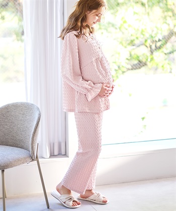 Rosemadame ふくれシャーリングリボンパジャマ(産前・産後対応 マタニティ＆授乳服 ルームウェア 上下セット)_subthumb_6