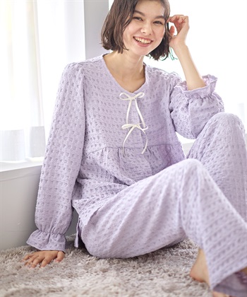 Rosemadame ふくれシャーリングリボンパジャマ(産前・産後対応 マタニティ＆授乳服 ルームウェア 上下セット)_subthumb_8