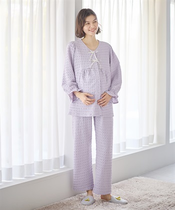 Rosemadame ふくれシャーリングリボンパジャマ(産前・産後対応 マタニティ＆授乳服 ルームウェア 上下セット)_subthumb_10