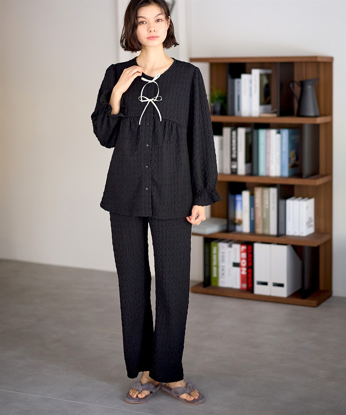 Rosemadame ふくれシャーリングリボンパジャマ(産前・産後対応 マタニティ＆授乳服 ルームウェア 上下セット)_sub_13