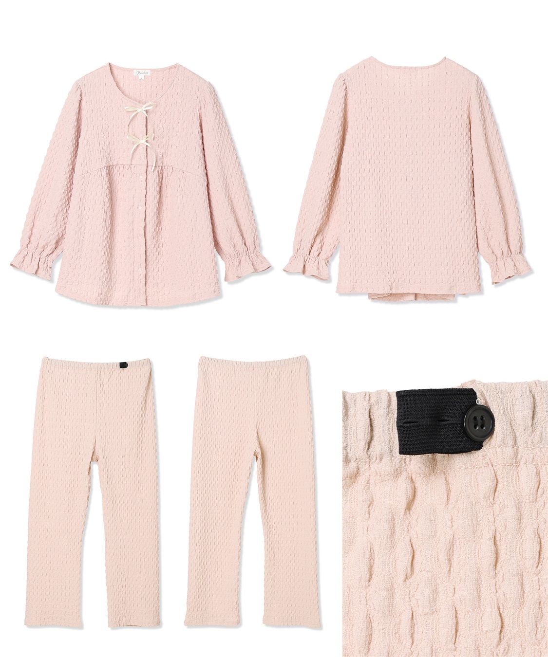 Rosemadame ふくれシャーリングリボンパジャマ(産前・産後対応 マタニティ＆授乳服 ルームウェア 上下セット)_sub_25