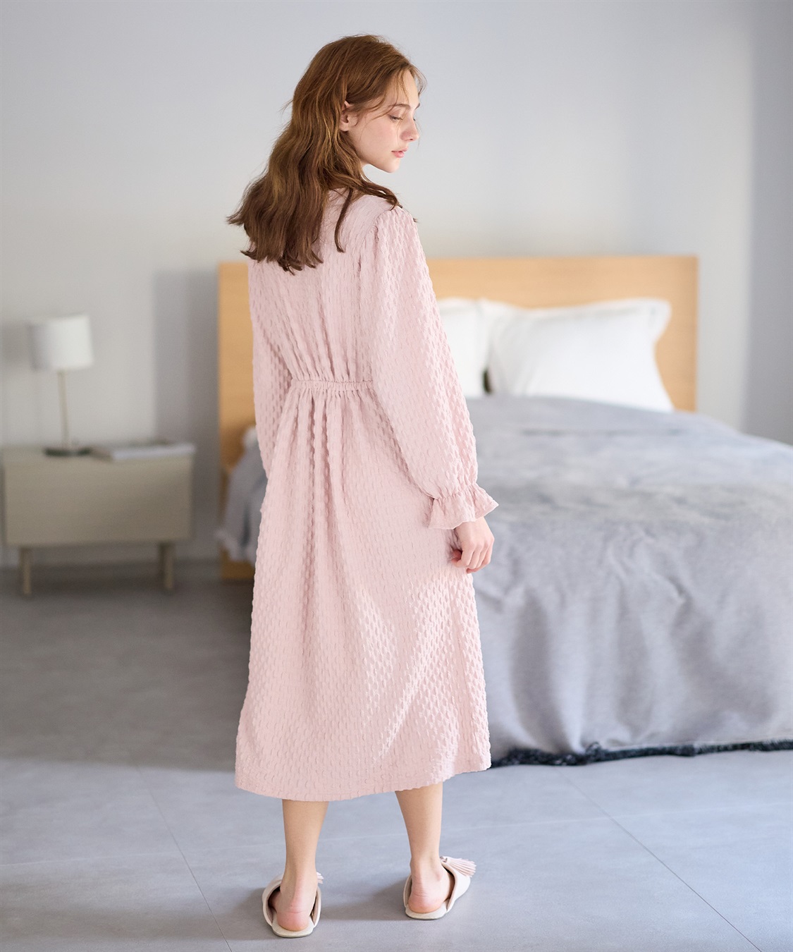 Rosemadame ふくれシャーリングリボンネグリジェ/ ワンピースパジャマ(産前・産後対応 マタニティ＆授乳服 ルームウェア)_sub_8