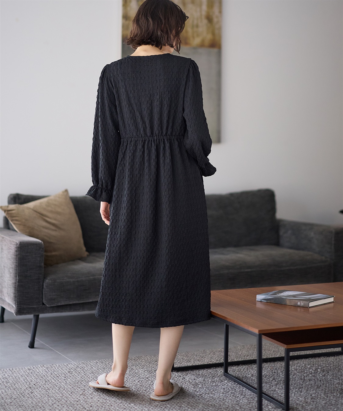 Rosemadame ふくれシャーリングリボンネグリジェ/ ワンピースパジャマ(産前・産後対応 マタニティ＆授乳服 ルームウェア)_sub_13