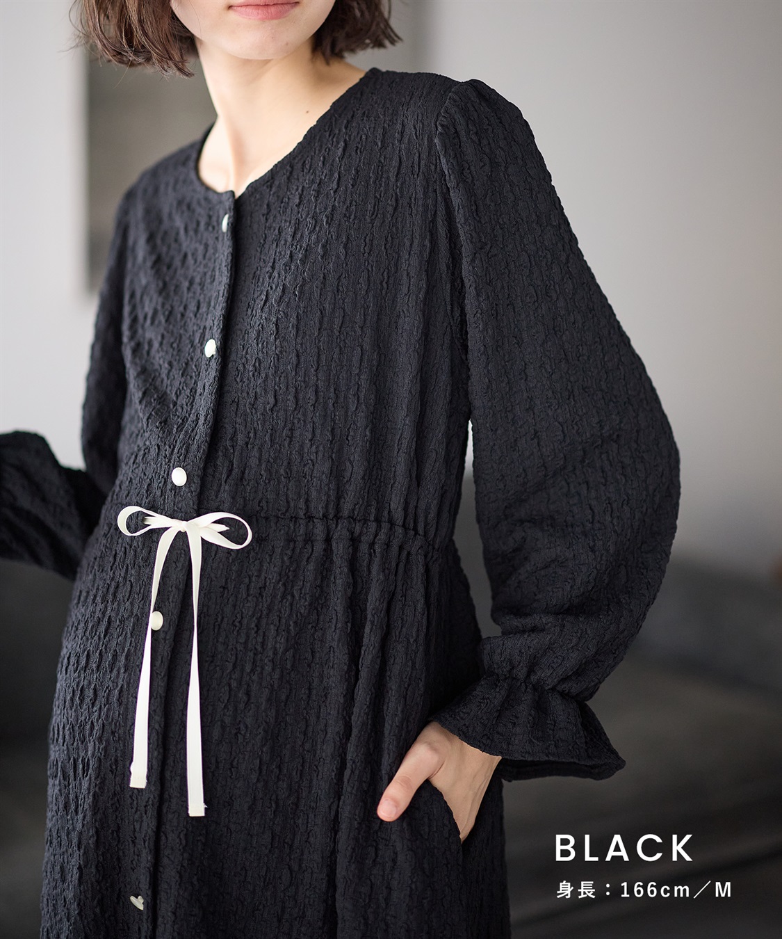 Rosemadame ふくれシャーリングリボンネグリジェ/ ワンピースパジャマ(産前・産後対応 マタニティ＆授乳服 ルームウェア)_sub_21