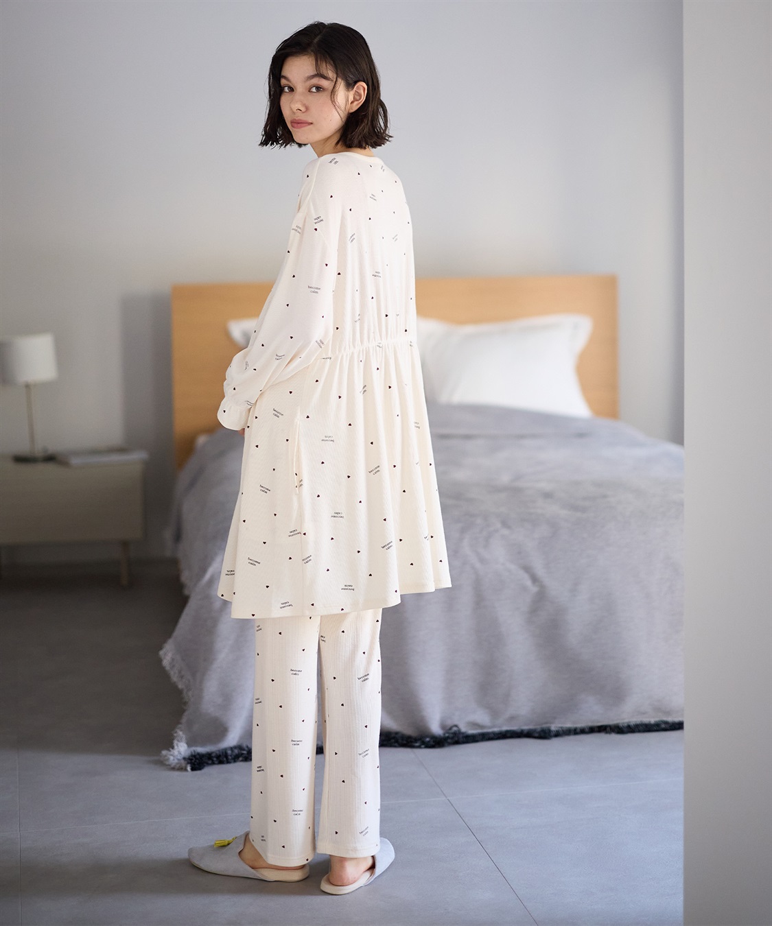 Rosemadame ストレッチリブ　ロゴハートパジャマ(産前・産後対応 マタニティ＆授乳服 ルームウェア 上下セット)_sub_6