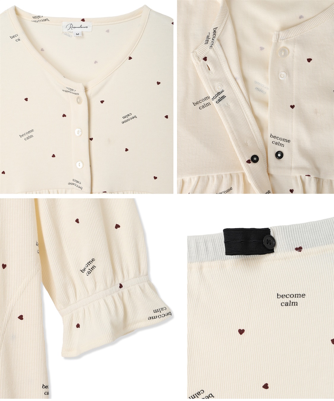 Rosemadame ストレッチリブ　ロゴハートパジャマ(産前・産後対応 マタニティ＆授乳服 ルームウェア 上下セット)_sub_25