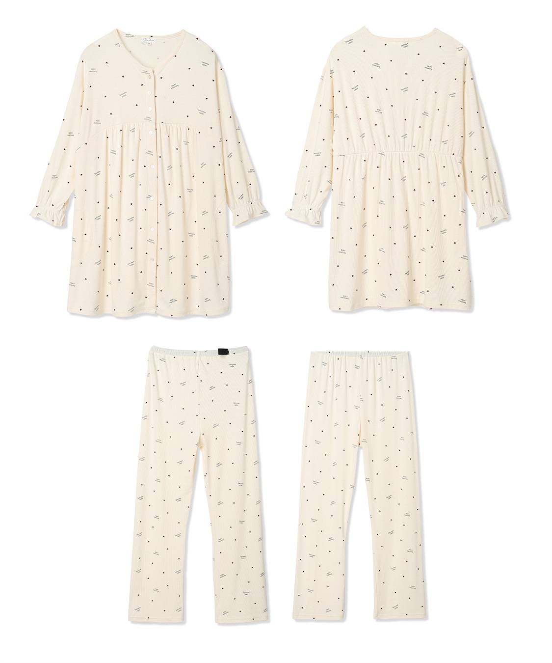 Rosemadame ストレッチリブ　ロゴハートパジャマ(産前・産後対応 マタニティ＆授乳服 ルームウェア 上下セット)_sub_26