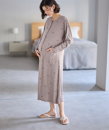 Rosemadame ストレッチリブ　ロゴハートネグリジェ/ ワンピースパジャマ(産前・産後対応 マタニティ＆授乳服 ルームウェア)_subthumb_2