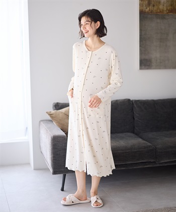 Rosemadame ストレッチリブ　ロゴハートネグリジェ/ ワンピースパジャマ(産前・産後対応 マタニティ＆授乳服 ルームウェア)_subthumb_4