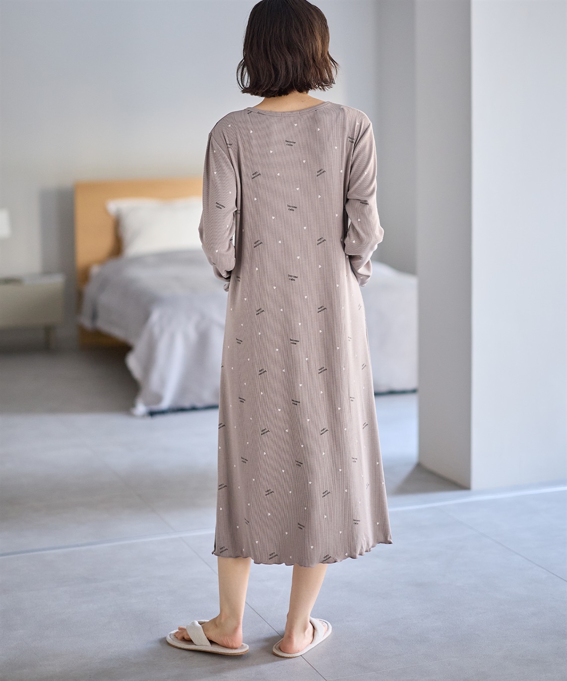 Rosemadame ストレッチリブ　ロゴハートネグリジェ/ ワンピースパジャマ(産前・産後対応 マタニティ＆授乳服 ルームウェア)_sub_14