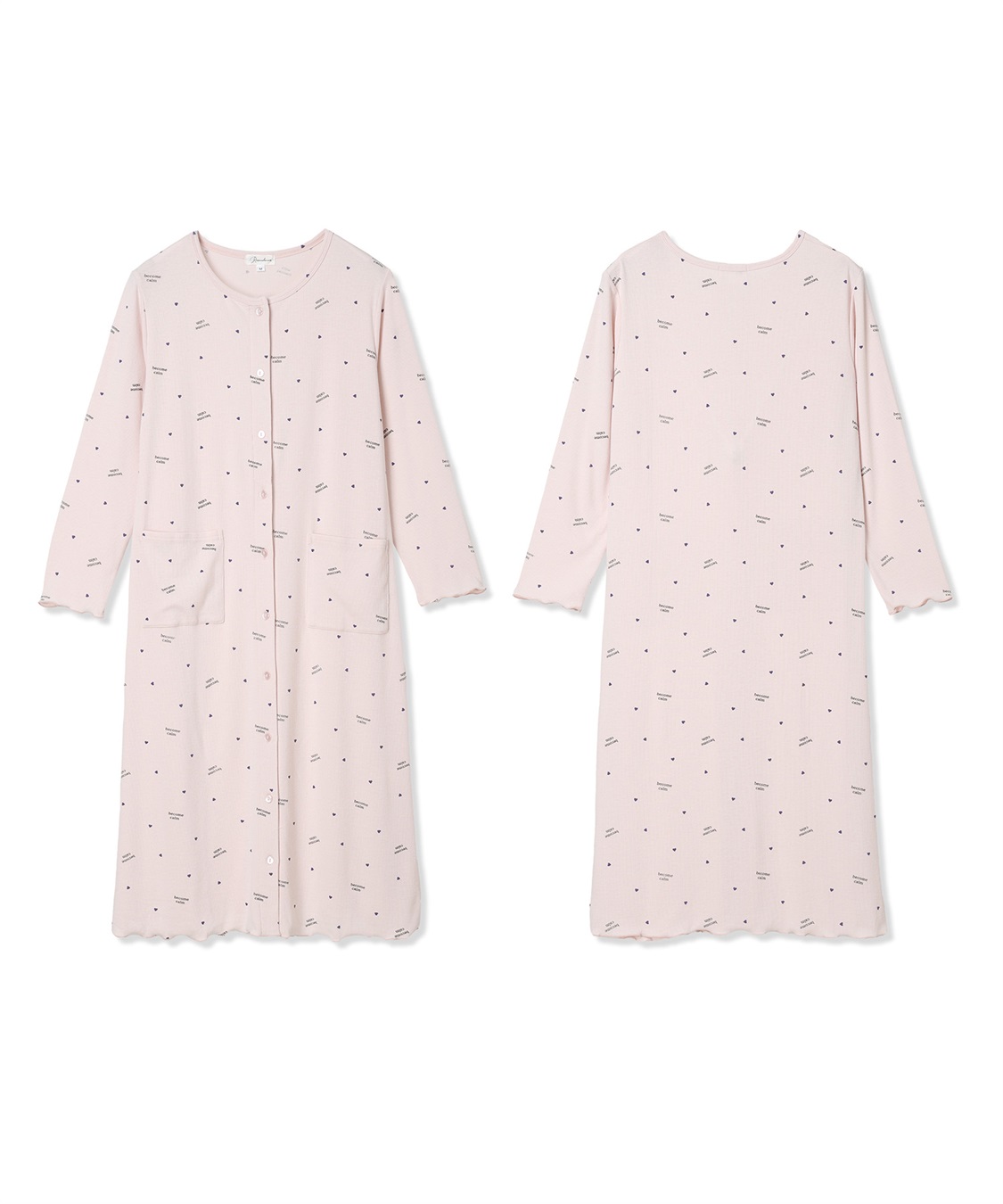 Rosemadame ストレッチリブ　ロゴハートネグリジェ/ ワンピースパジャマ(産前・産後対応 マタニティ＆授乳服 ルームウェア)_sub_22