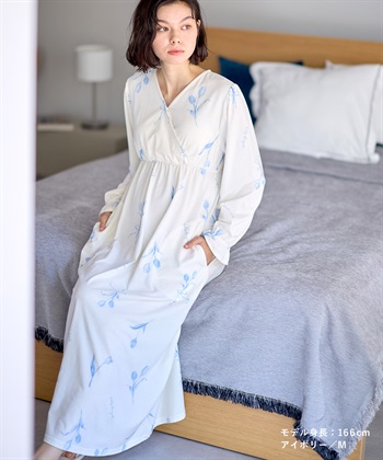 Rosemadame ベア天竺チューリップ柄 カシュクール ワンピースパジャマ(産前・産後対応 マタニティ＆授乳服 ルームウェア)_subthumb_15