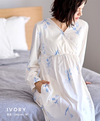 Rosemadame ベア天竺チューリップ柄 カシュクール ワンピースパジャマ(産前・産後対応 マタニティ＆授乳服 ルームウェア)_subthumb_20