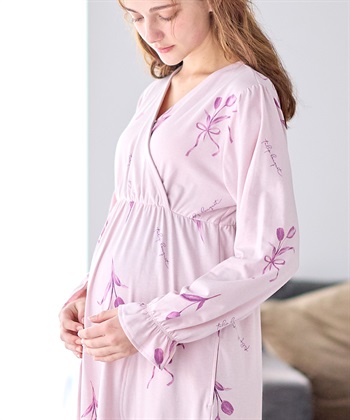 Rosemadame ベア天竺チューリップ柄 カシュクール ワンピースパジャマ(産前・産後対応 マタニティ＆授乳服 ルームウェア)_subthumb_21