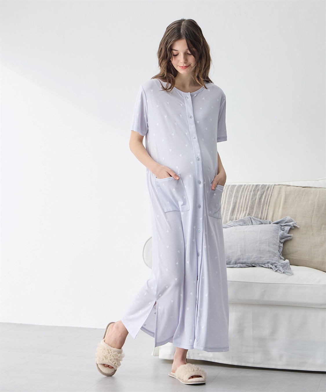 Rosemadame 接触冷感ハート柄ネグリジェ_sub_1