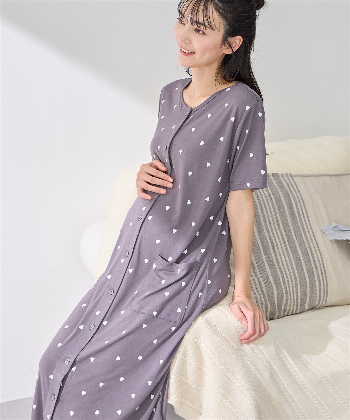 Rosemadame 接触冷感ハート柄ネグリジェ_sub_2