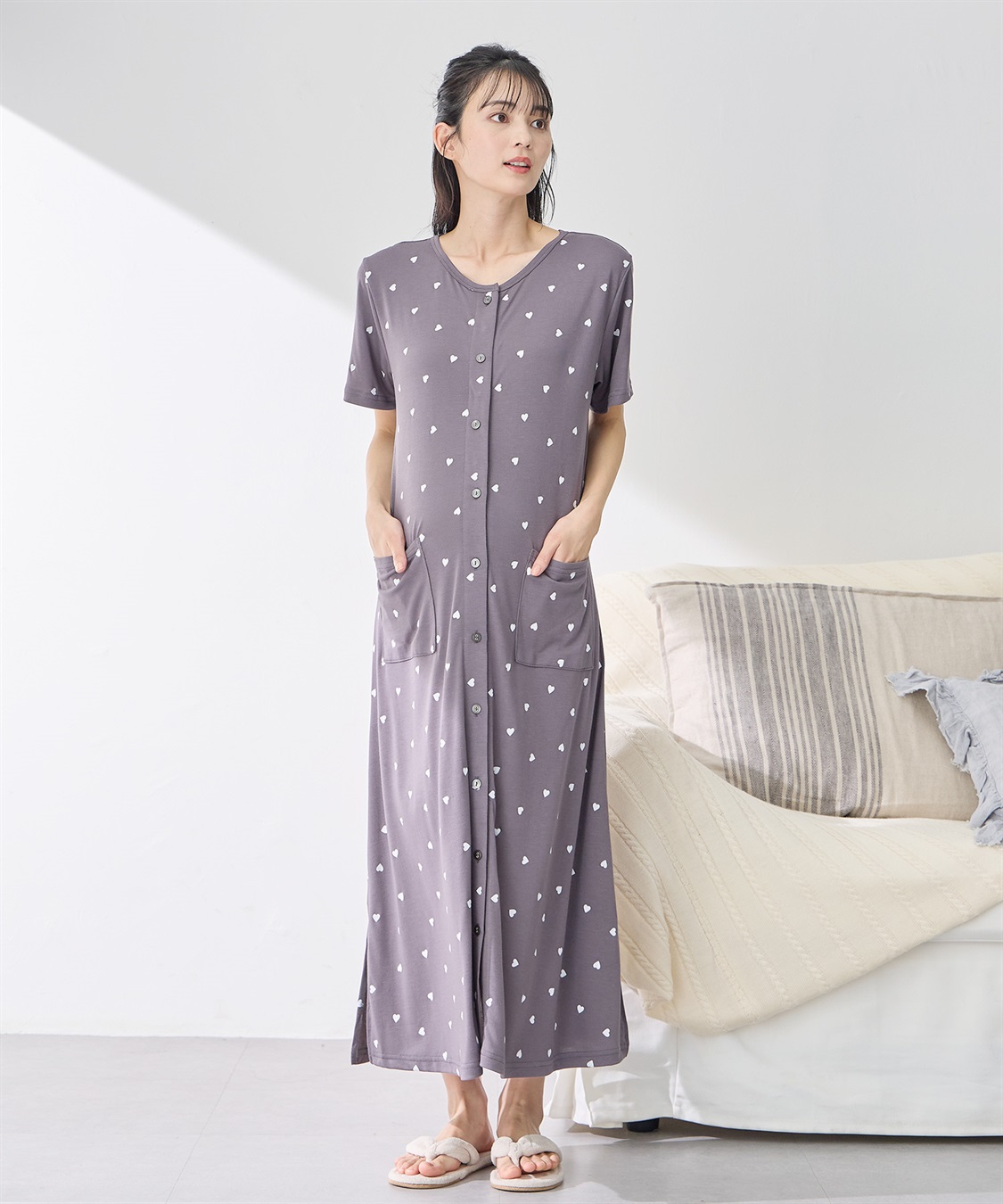 Rosemadame 接触冷感ハート柄ネグリジェ_sub_3