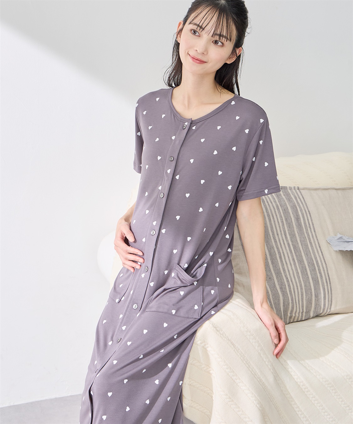 Rosemadame 接触冷感ハート柄ネグリジェ_sub_5