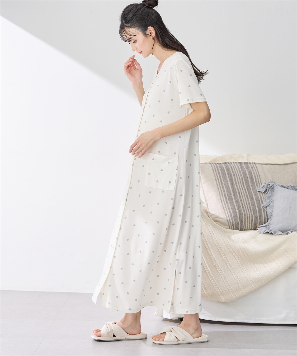 Rosemadame 接触冷感ハート柄ネグリジェ_sub_8