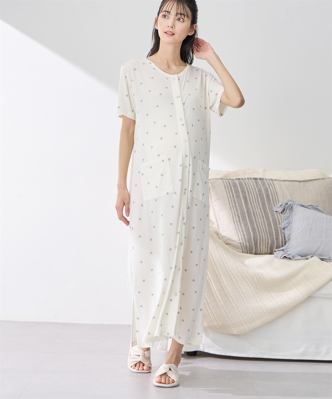 Rosemadame 接触冷感ハート柄ネグリジェ_sub_10