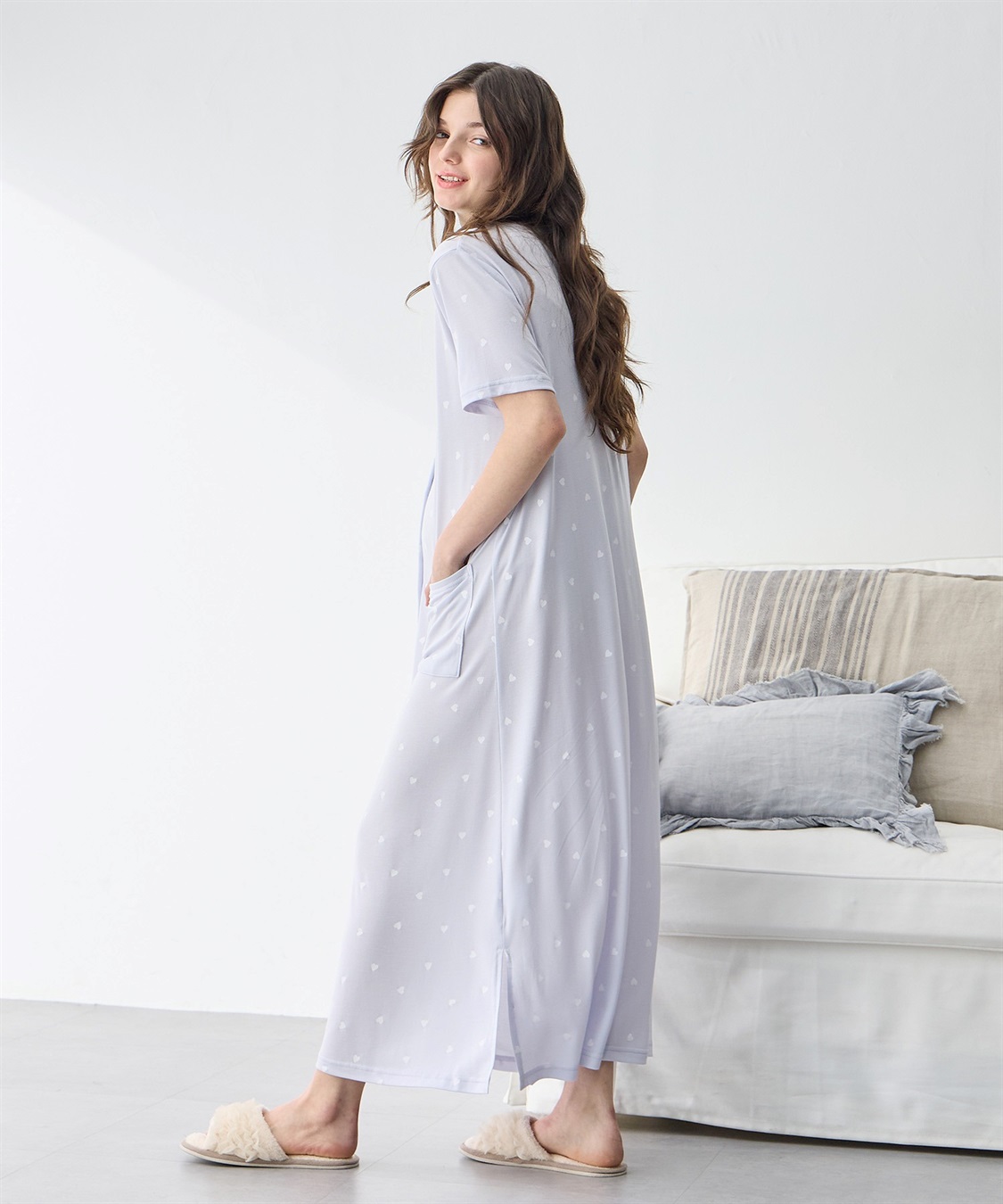 Rosemadame 接触冷感ハート柄ネグリジェ_sub_11