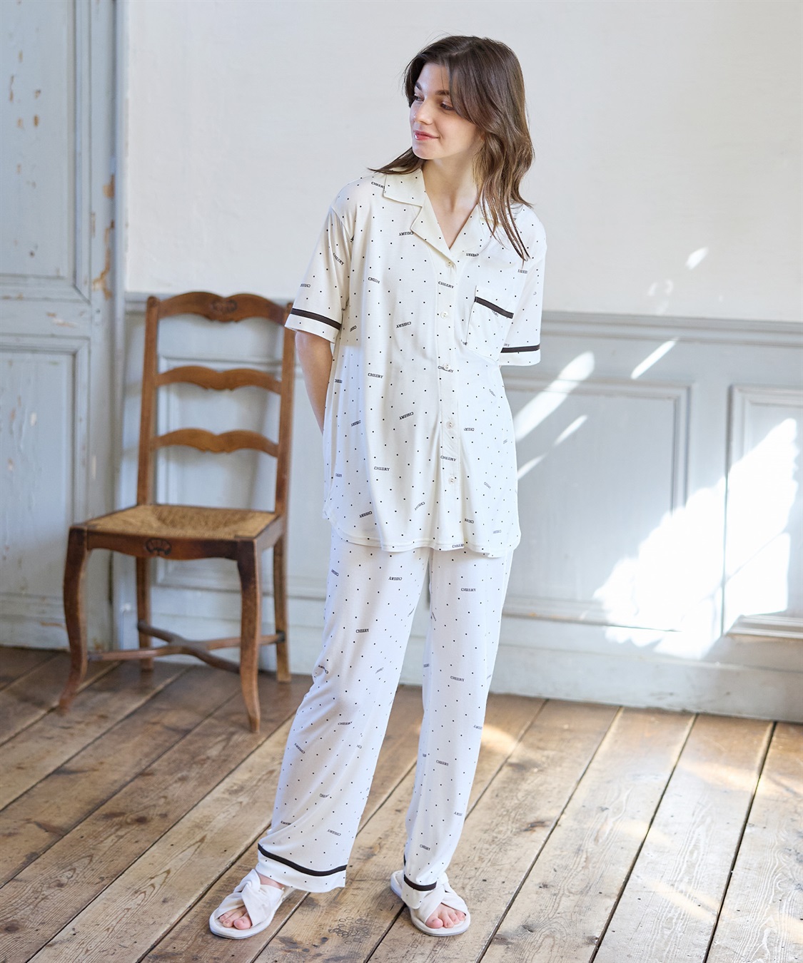 Rosemadame 【接触冷感】ドット柄パジャマ(産前・産後対応 マタニティ＆授乳服 ルームウェア 上下セット)_sub_3