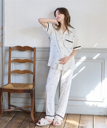 Rosemadame 【接触冷感】ドット柄パジャマ(産前・産後対応 マタニティ＆授乳服 ルームウェア 上下セット)_subthumb_5